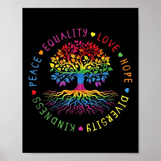 Kindness Peace Equality Love Hope Diversity Human  Poster (Voorkant)