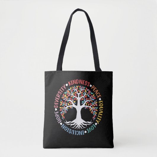 Kindness Peace Equality Love Inclusion Diversity Tote Bag (Voorkant)