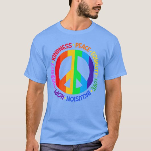 Kindness Peace Equality Love Inclusion Hope Divers T-shirt (Voorkant)