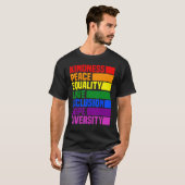 Kindness Peace Equality Rainbow Retro For Gay And  T-shirt (Voorkant volledig)