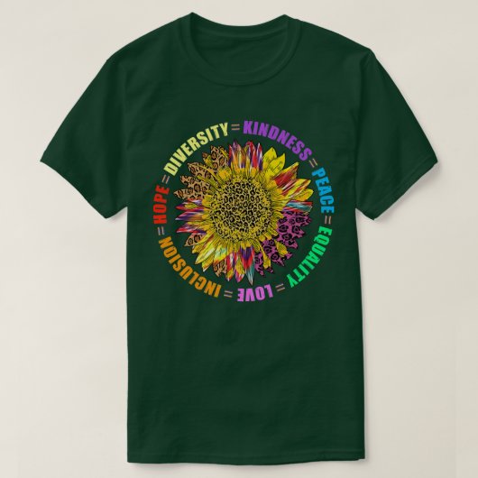 Kindness Peace Inclusion Human Rights Sun T-shirt (Design voorkant)