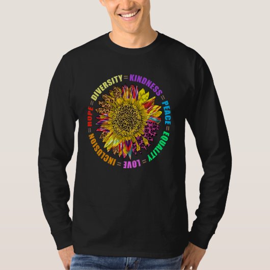 Kindness Peace Inclusion Human Rights Sun T-shirt (Voorkant)