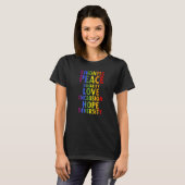 Kindness Peace Love Cool Pride Design Pr T-shirt (Voorkant volledig)