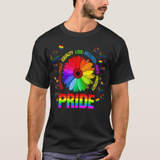 Kindness Peace Love Daisy Rainbow Love T-shirt (Voorkant)