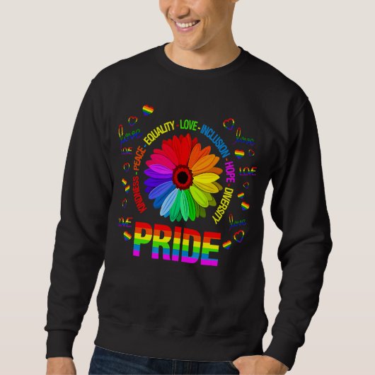 Kindness Peace Love Daisy Rainbow Love Trui (Voorkant)