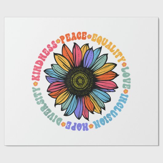Kindness Peace Love Hope Diversity Human Human Cadeaupapier (Vlak)