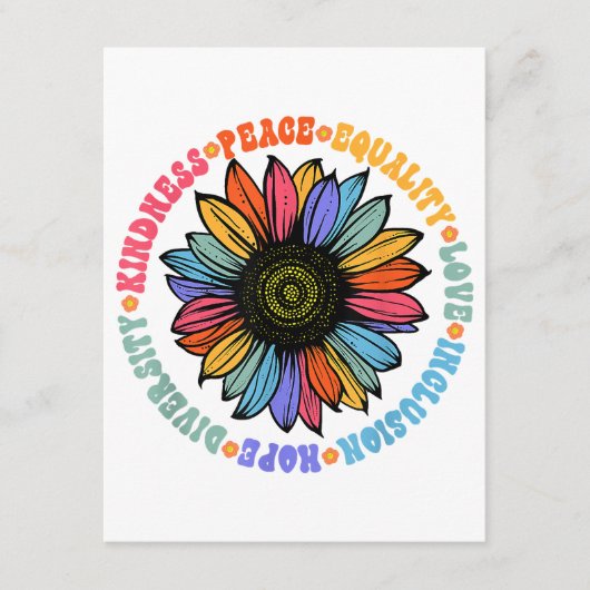 Kindness Peace Love Hope Diversity Human Human Informatiekaartje (Voorkant)