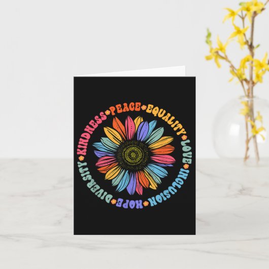 Kindness Peace Love Hope Diversity Human Human Kaart (Gele Bloem)