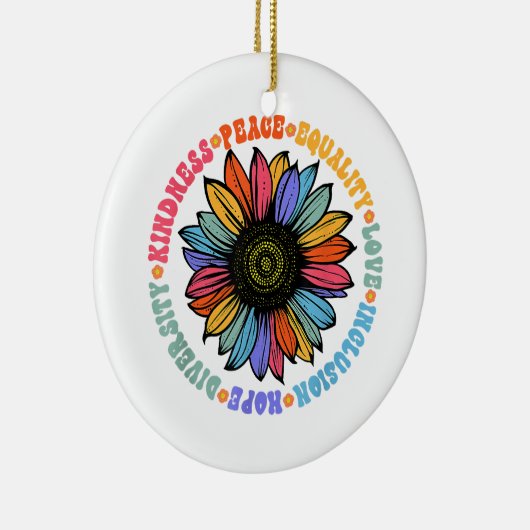 Kindness Peace Love Hope Diversity Human Human Keramisch Ornament (Rechts)