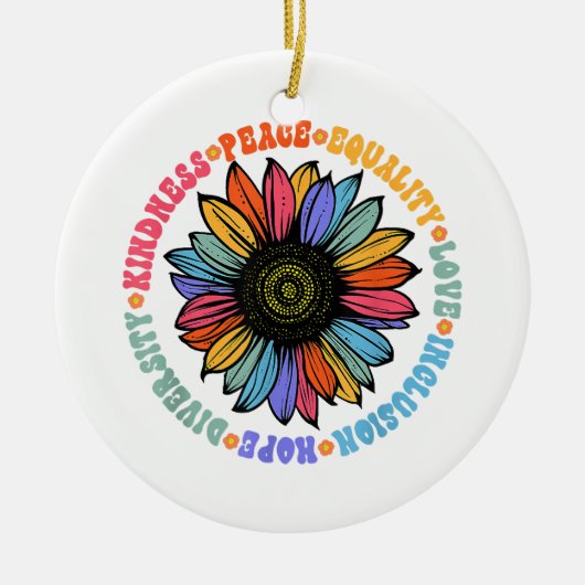 Kindness Peace Love Hope Diversity Human Human Keramisch Ornament (Voorkant)