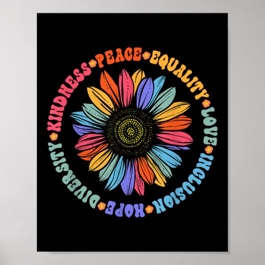 Kindness Peace Love Hope Diversity Human Human Poster (Voorkant)