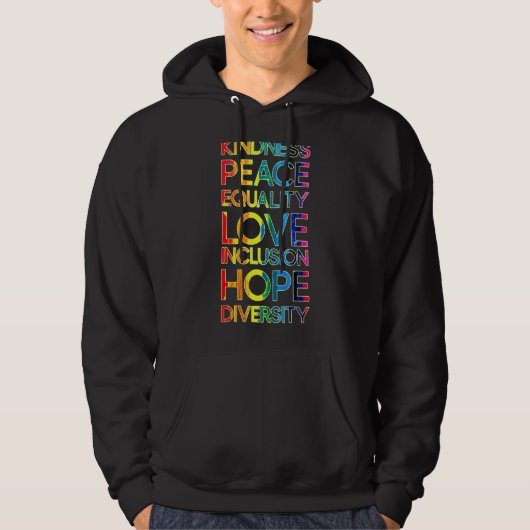 Kindness Peace Love Inclusion Diversity L Hoodie (Voorkant)