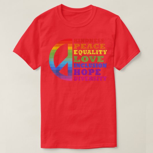Kindness Peace Love Inclusion Diversity L T-shirt (Design voorkant)