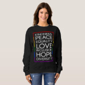Kindness Peace Love Inclusion Diversity L Trui (Voorkant volledig)