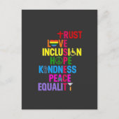 Kindness Peace Love Inclusion Hope Aankondigingskaart (Voorkant)