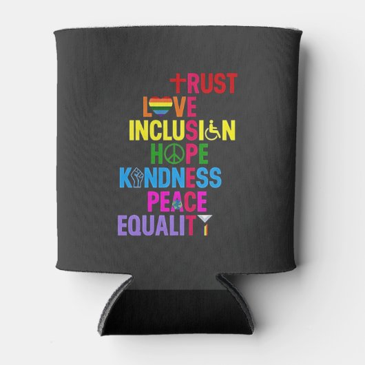 Kindness Peace Love Inclusion Hope Blikjeskoeler (Voorkant)