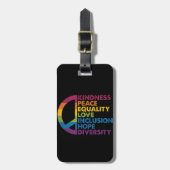 Kindness Peace Love Inclusion Hope Divers Bagagelabel (Voorkant verticaal)