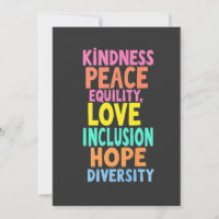 Kindness Peace Love Inclusion Hope Divers