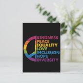 Kindness Peace Love Inclusion Hope Divers Briefkaart (Staand voorkant)