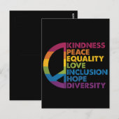 Kindness Peace Love Inclusion Hope Divers Briefkaart (Voorkant / Achterkant)