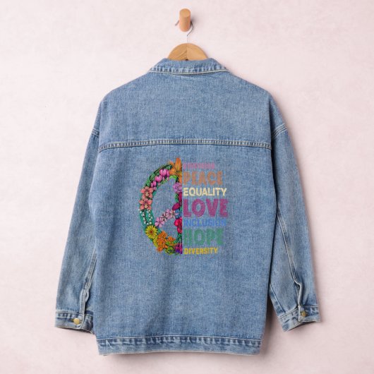 Kindness Peace Love Inclusion Hope Divers Denim Jacket (Hangar)