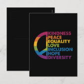 Kindness Peace Love Inclusion Hope Divers Feestdagenkaart (Voorkant / Achterkant)