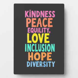 Kindness Peace Love Inclusion Hope Divers Fotoplaat
