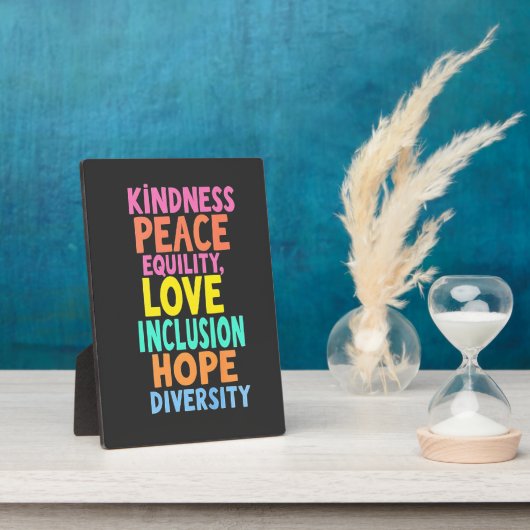 Kindness Peace Love Inclusion Hope Divers Fotoplaat (Zijkant)