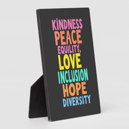 Kindness Peace Love Inclusion Hope Divers Fotoplaat (Zijkant)