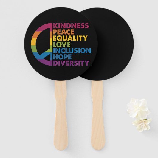 Kindness Peace Love Inclusion Hope Divers Handwaaier (Voorkant en achterkant)