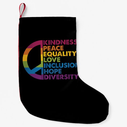 Kindness Peace Love Inclusion Hope Divers Kleine Kerstsok (Voorkant)