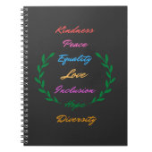 Kindness Peace Love Inclusion Hope Divers Notitieboek (Voorkant)