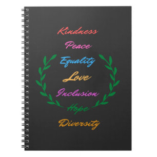 Kindness Peace Love Inclusion Hope Divers Notitieboek