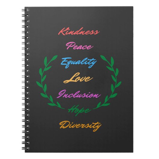 Kindness Peace Love Inclusion Hope Divers Notitieboek (Voorkant)