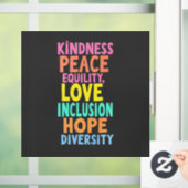 Kindness Peace Love Inclusion Hope Divers Raamsticker (Huis)