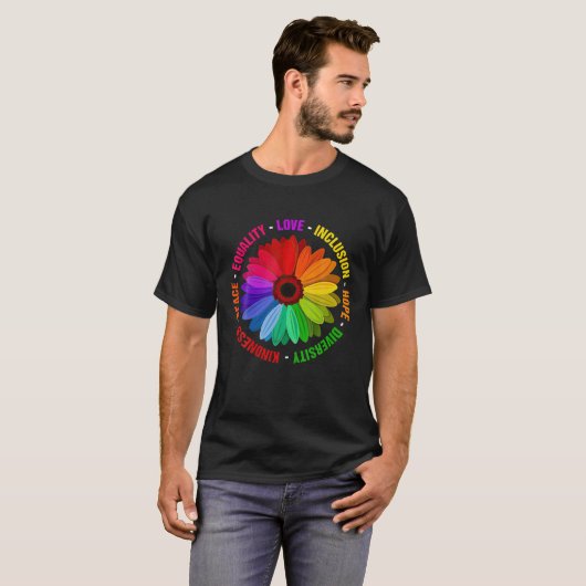Kindness Peace Love Inclusion Hope Divers T-shirt (Voorkant volledig)