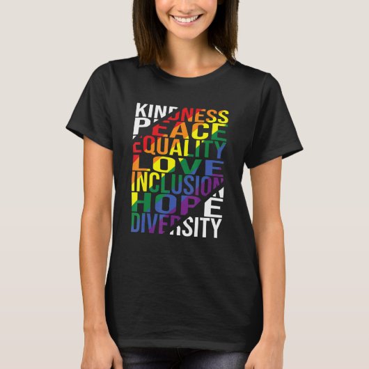 Kindness Peace Love Inclusion Hope Divers T-shirt (Voorkant)