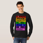 Kindness Peace Love Inclusion Hope Divers T-shirt (Voorkant volledig)