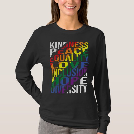 Kindness Peace Love Inclusion Hope Divers T-shirt (Voorkant)