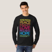Kindness Peace Love Inclusion Hope Divers T-shirt (Voorkant volledig)