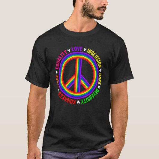 Kindness Peace Love Inclusion Hope Divers T-shirt (Voorkant)