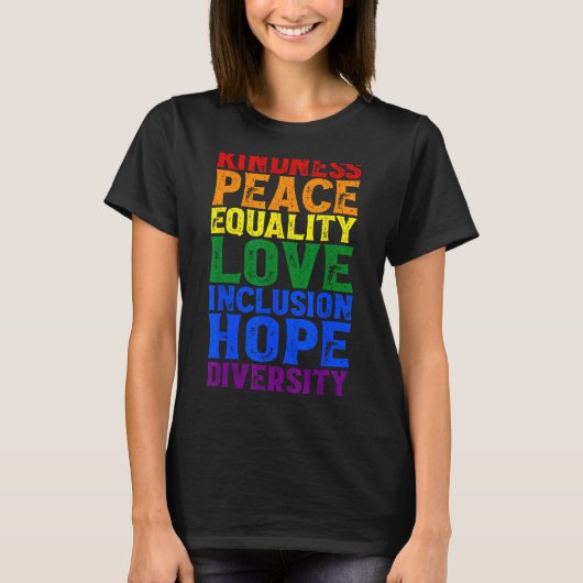 Kindness Peace Love Inclusion Hope Divers T-shirt (Voorkant)