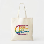 Kindness Peace Love Inclusion Hope Divers Tote Bag (Voorkant)