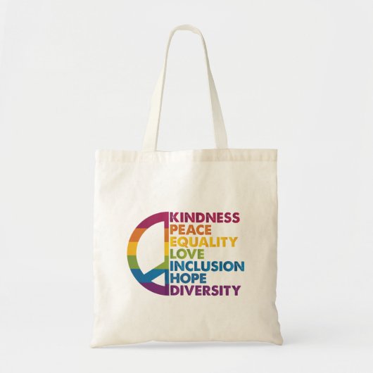 Kindness Peace Love Inclusion Hope Divers Tote Bag (Voorkant)