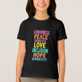 Kindness Peace Love Inclusion Hope Divers Tri-Blend Shirt (Voorkant)