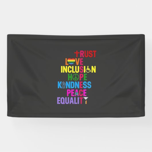 Kindness Peace Love Inclusion Hope Spandoek (Horizontaal)