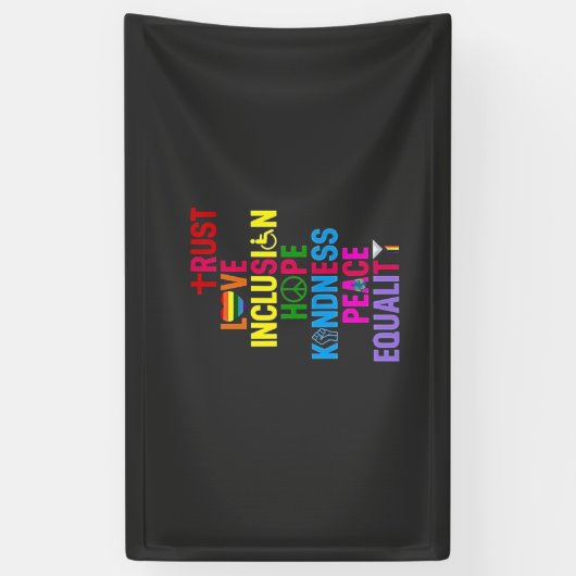 Kindness Peace Love Inclusion Hope Spandoek (Verticaal)
