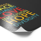 Kindness Peace Love Inclusive Diversity Diversity Foto Afdruk (Hoek)