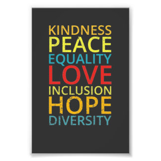 Kindness Peace Love Inclusive Diversity Diversity Foto Afdruk