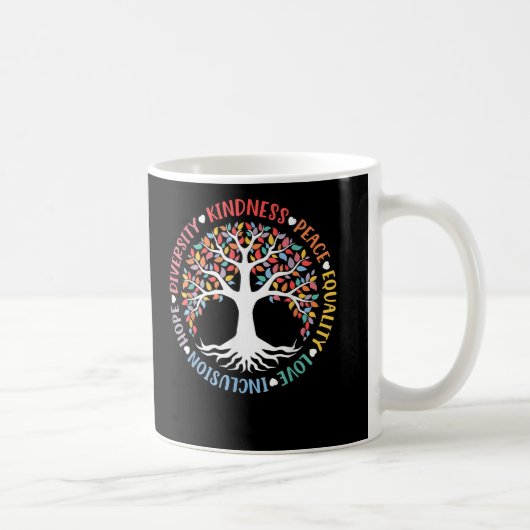 Kindness Peace Love Inclusive Diversity Diversity Koffiemok (Rechts)